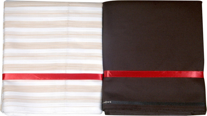 Kundan Polycotton Striped, Solid, Checkered Shirt & Trouser Fabric(Semi Stitched)