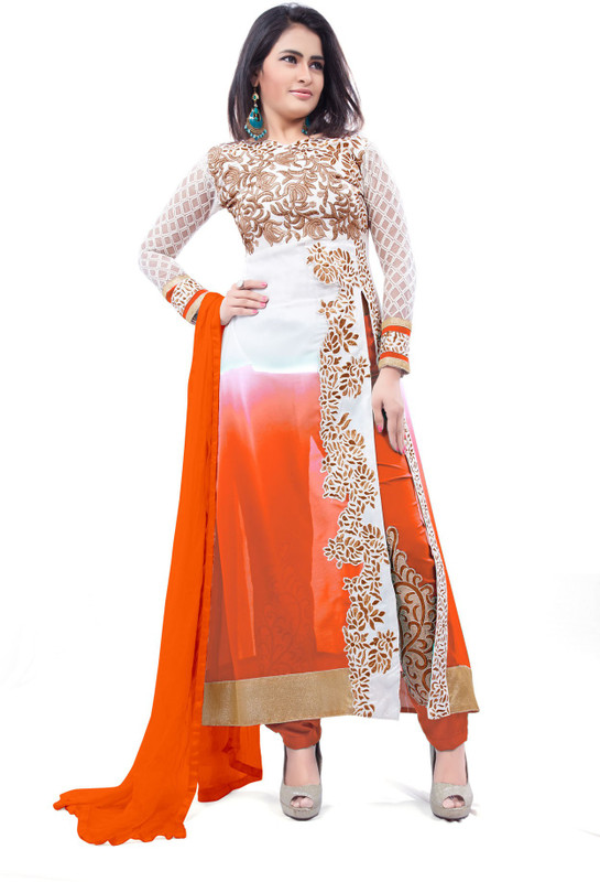 Khushali Poly Georgette Printed, Self Design Salwar Suit Material Khushali Poly Georgette Printed, Self Design Salwar Suit Material