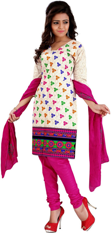LaazreeFashion Cotton Blend Embroidered Salwar Suit Material(Unstitched) LaazreeFashion Cotton Blend Embroidered Salwar Suit Material(Unstitched)