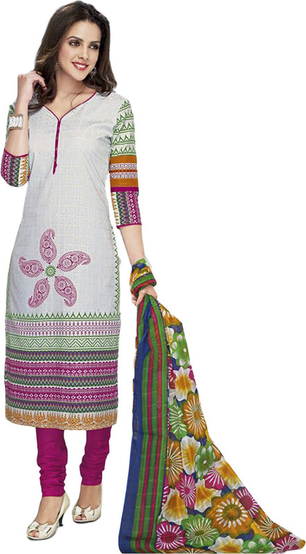 SuitsOn Cotton Blend Printed Salwar Suit Material(Unstitched) SuitsOn Cotton Blend Printed Salwar Suit Material(Unstitched)