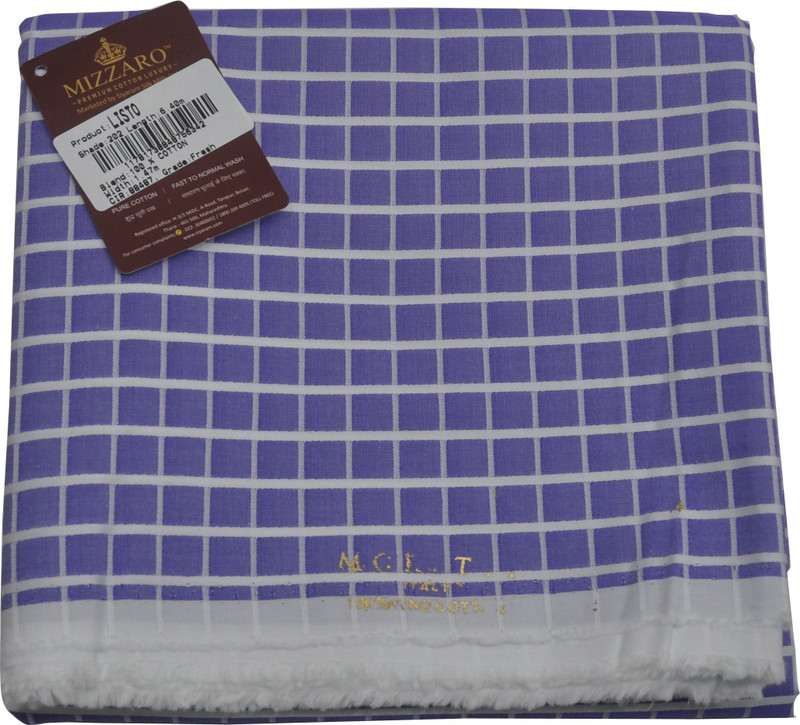 Siyaram's Cotton Blend Checkered Shirt Fabric(Unstitched)