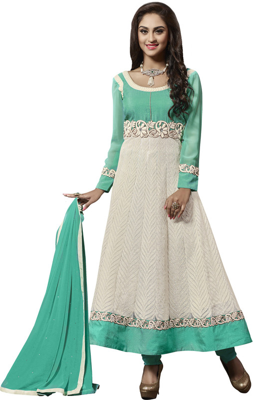 Khoobee Cotton Blend Self Design, Embroidered, Embellished Salwar Suit Material(Semi Stitched) Khoobee Cotton Blend Self Design, Embroidered, Embellished Salwar Suit Material(Semi Stitched)