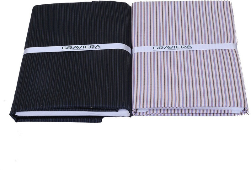 Graviera Polycotton Striped Shirt & Trouser Fabric(Unstitched)
