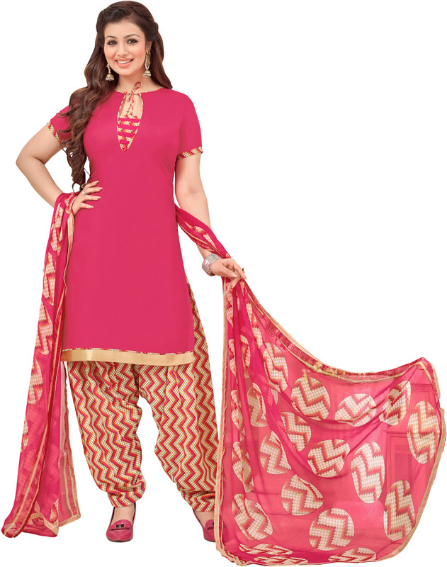 Women Latest Fancy Designer Salwar Suit Cotton Blend Embellished, Solid Salwar Suit Material(Unstitched)