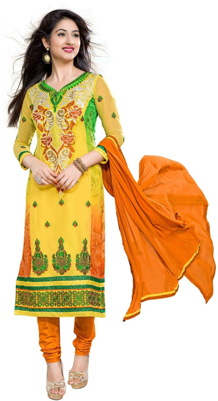 Khushali Poly Georgette Graphic Print Salwar Suit Material(Unstitched) Khushali Poly Georgette Graphic Print Salwar Suit Material(Unstitched)