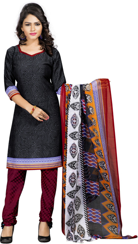 Jiya Poly Crepe Embroidered Salwar Suit Material(Unstitched) Jiya Poly Crepe Embroidered Salwar Suit Material(Unstitched)