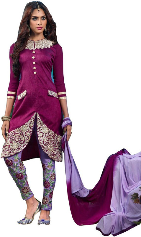 Sidhi Craft Poly Georgette Embroidered Salwar Suit Material(Unstitched) Sidhi Craft Poly Georgette Embroidered Salwar Suit Material(Unstitched)