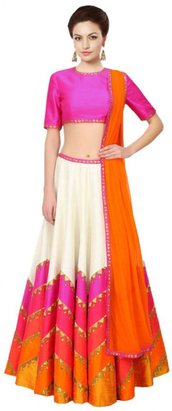 PRDesign Printed Semi Stitched Lehenga Choli(Multicolor)
