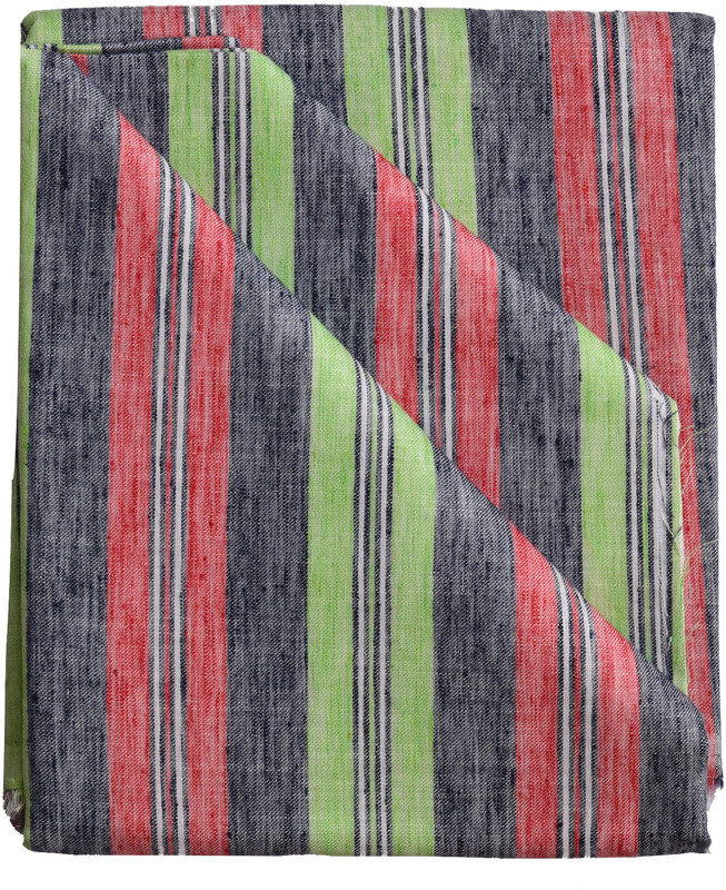 British Terminal Cotton Linen Blend Striped Shirt Fabric(Unstitched)