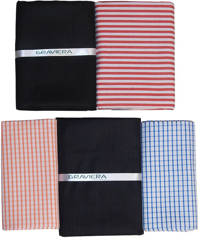 Graviera Polycotton Striped, Checkered Shirt & Trouser Fabric(Unstitched)