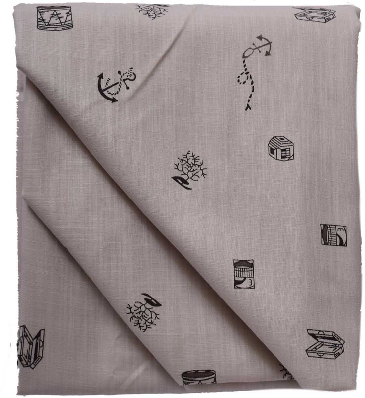 British Terminal Cotton Blend Printed Shirt Fabric(Unstitched)