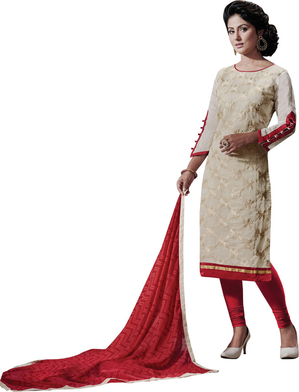 Parisha Chanderi Embroidered Salwar Suit Dupatta Material(Un-stitched)