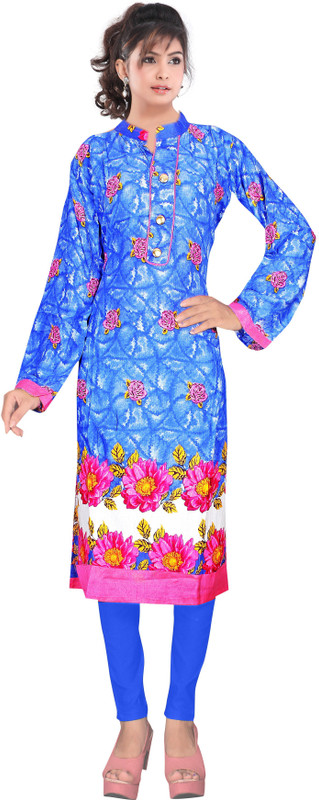 Winza Designer Cotton Blend Floral Print Kurta Fabric(Semi Stitched)