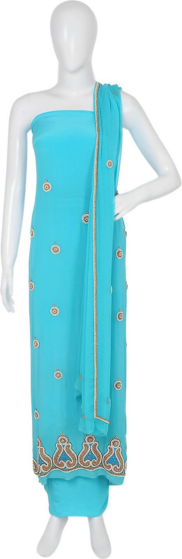 Manikaran Poly Crepe Embellished Salwar Suit Material(Semi Stitched) Manikaran Poly Crepe Embellished Salwar Suit Material(Semi Stitched)