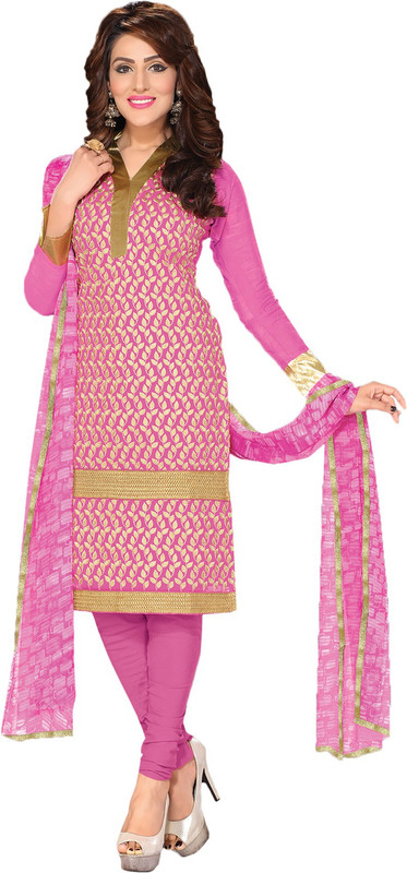 Shreeji Fashion Cotton Blend Embroidered Salwar Suit Material(Unstitched) Shreeji Fashion Cotton Blend Embroidered Salwar Suit Material(Unstitched)