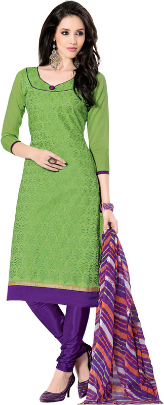 Hitansh Fashion Poly Chanderi Embroidered Salwar Suit Material(Unstitched) Hitansh Fashion Poly Chanderi Embroidered Salwar Suit Material(Unstitched)