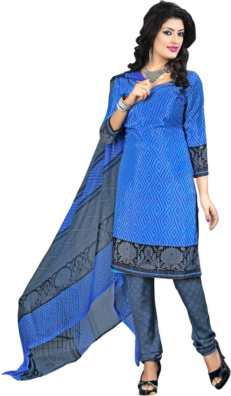 Parishi Fashion Poly Crepe Printed Salwar Suit Material(Unstitched)