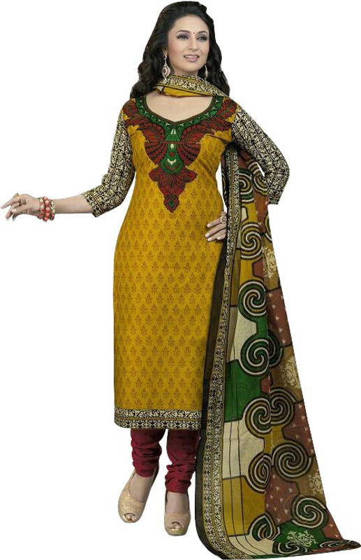 Kloris Designer Cotton Blend Printed Salwar Suit Material(Unstitched)