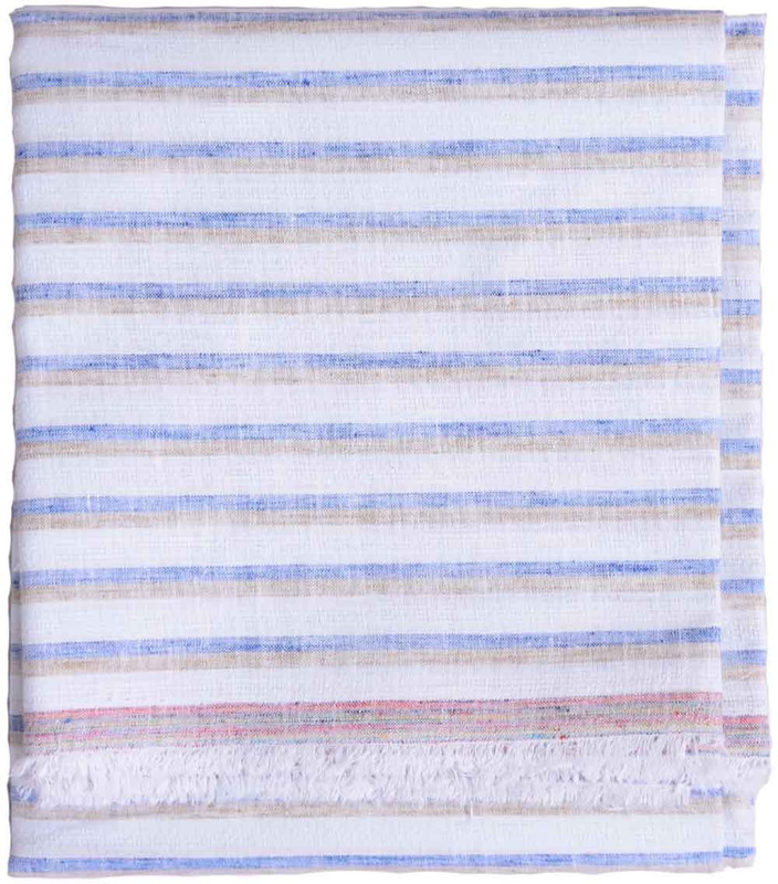 British Terminal Cotton Blend Striped Shirt Fabric(Unstitched)