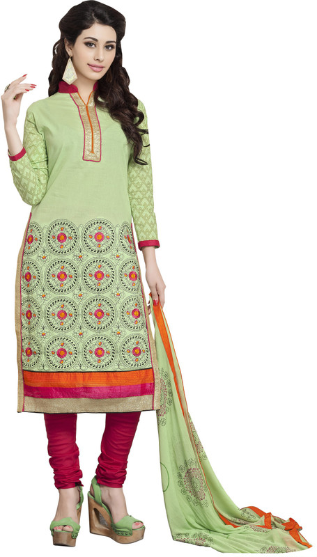 Blissta Cotton Blend Self Design, Embroidered Salwar Suit Material(Unstitched) Blissta Cotton Blend Self Design, Embroidered Salwar Suit Material(Unstitched)