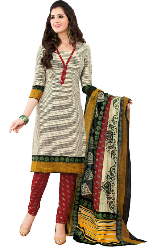Salwar Studio Cotton Blend Printed Salwar Suit Material(Unstitched) Salwar Studio Cotton Blend Printed Salwar Suit Material(Unstitched)