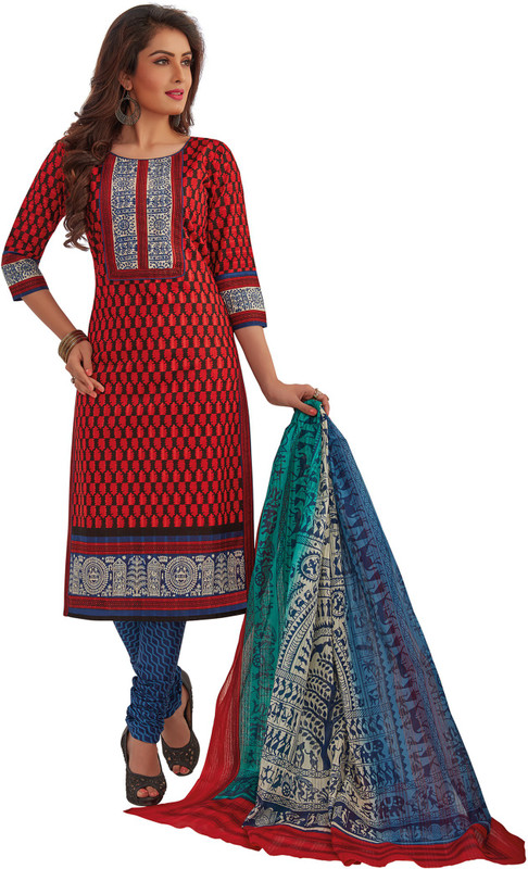 Daliah Cotton Blend Geometric Print Salwar Suit Material(Unstitched) Daliah Cotton Blend Geometric Print Salwar Suit Material(Unstitched)