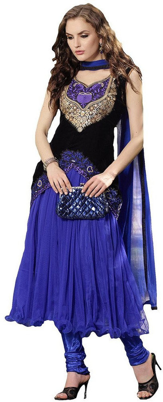 Laazree Poly Georgette Embroidered Salwar Suit Material(Unstitched) Laazree Poly Georgette Embroidered Salwar Suit Material(Unstitched)