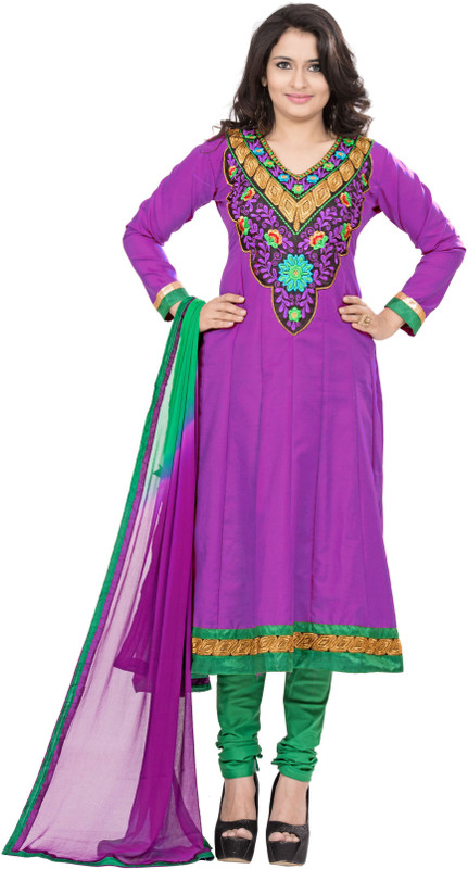 Khushali Cotton Blend Embroidered Salwar Suit Material(Unstitched) Khushali Cotton Blend Embroidered Salwar Suit Material(Unstitched)