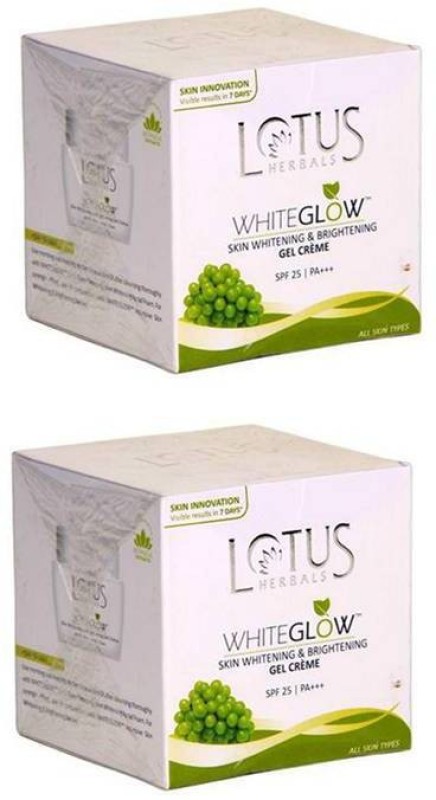Lotus Whiteglow Skin Whitening & Brightening Gel Cream (Pack of 2) (60g...