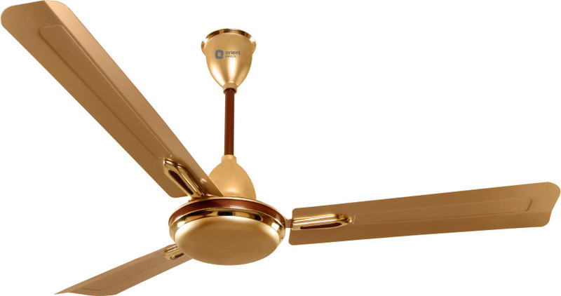 Orient Electric Quasar Ornamental1050 mm Golden Chocolate 1050 mm 3 Blade Ceiling Fan(Gold, Brown)