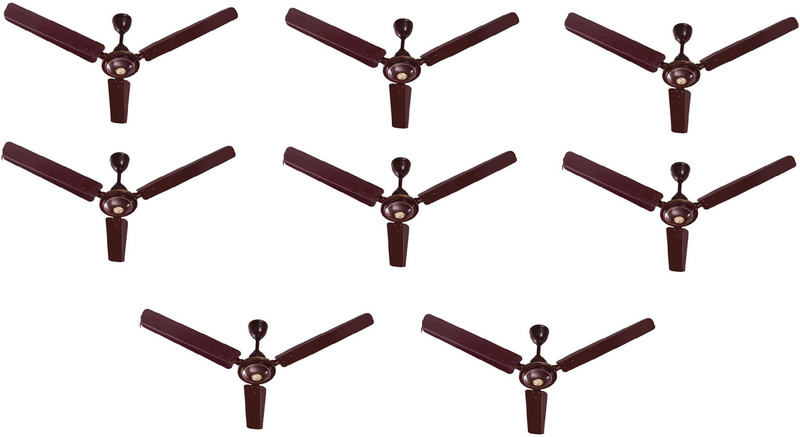 Blue Sapphire Fusion 48 Ceiling Fan 1200 mm 3 Blade Ceiling Fan(Brown, Pack of 8)
