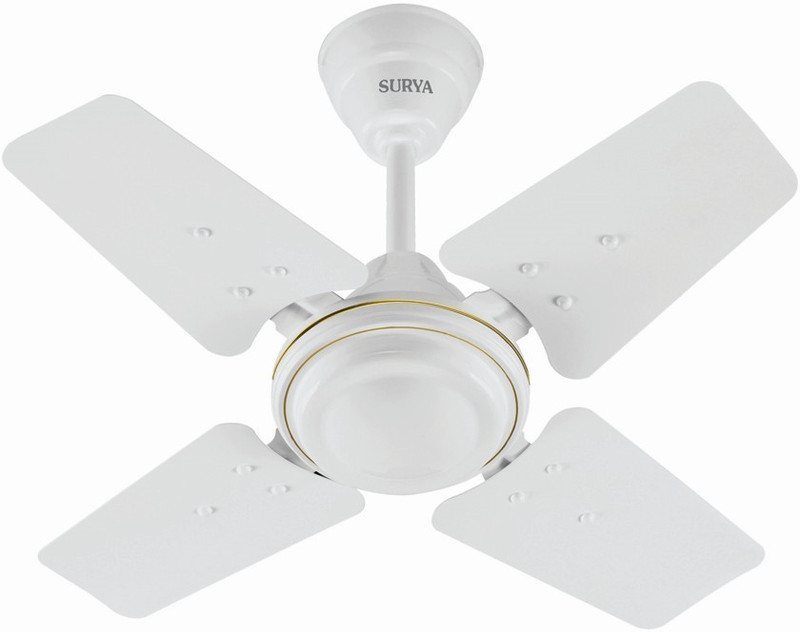 Surya Sparrow 600mm(24inch) 600 mm 4 Blade Ceiling Fan(White)
