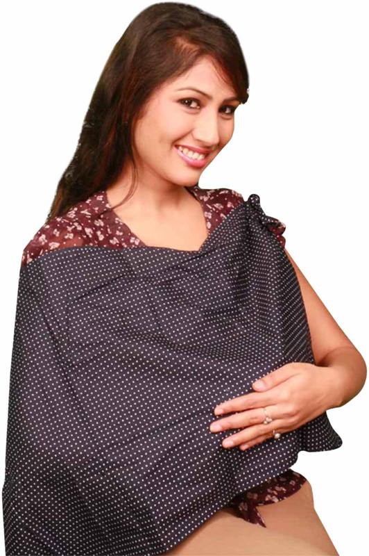 Vixenwrap Brown Polka Printed Feeding Cloak(Black)