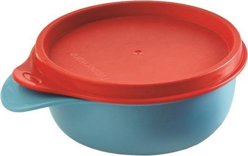 Tupperware Easy Grip Bowl - Plastic(Red, Aqua Cool) Tupperware Easy Grip Bowl - Plastic(Red, Aqua Cool)