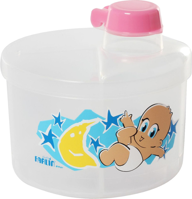 Farlin Milk Powder Container - Round - Polypropylene(Pink)