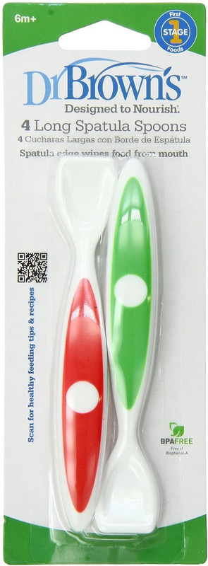 Dr. Brown's Designed To Nourish 2 Pack Long Spatula Spoon - Plastic(Multicolor)
