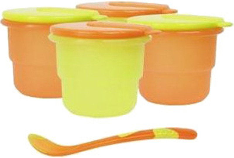 Nuby Storage Bowl with Feeding Spoon - Polypropylene(Orange, Yellow) Nuby Storage Bowl with Feeding Spoon - Polypropylene(Orange, Yellow)