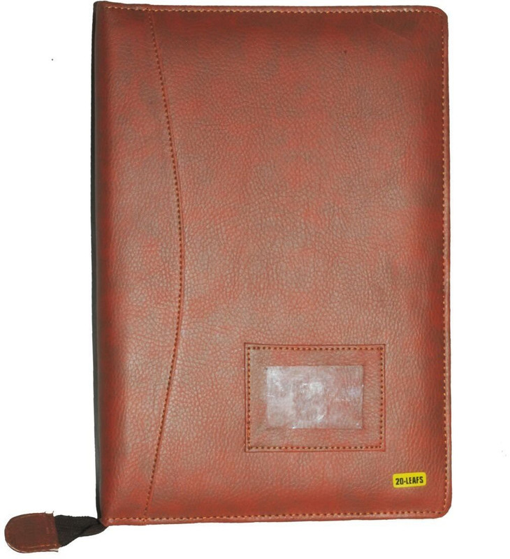 kittu Faux leather File folder(Set Of 1, Brown)