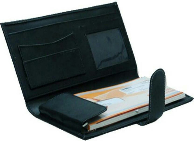 kittu Synthetic leather Cheque book holder Magnetic (WC)(Set Of 1, Black)
