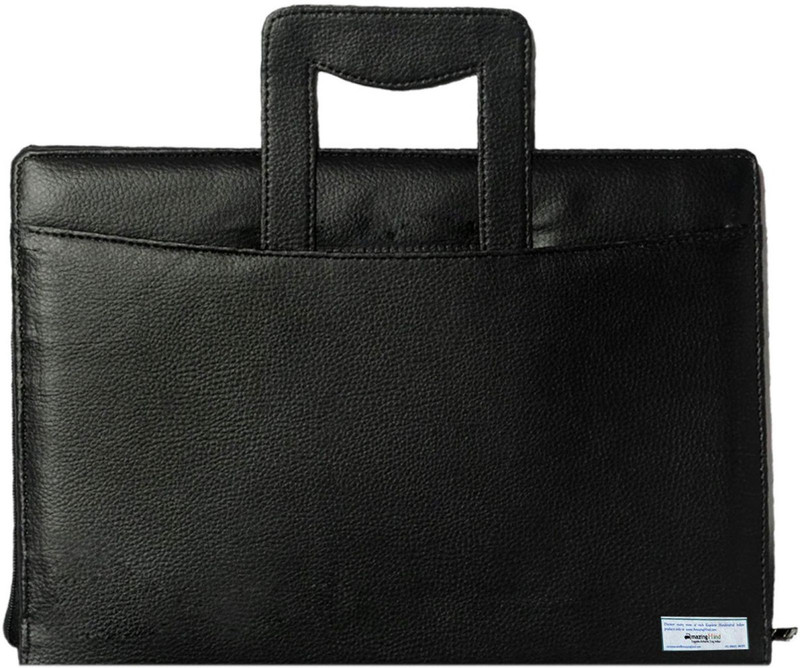 kittu Faux leather File folder(Set Of 1, Black)