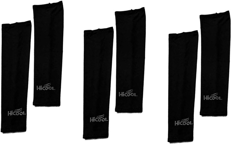 DeNovo HiCool UV Protection Arm Sleeves (3 Pairs) Fitness Band(Black)