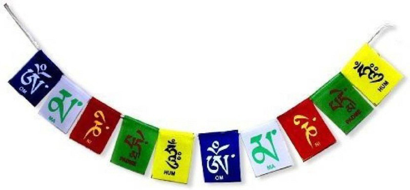 Sai Shop 7 Ocean Tibetien Om Mani Flag Car And Bike Hanging Showpiece Square Car Window Flag Flag(Cotton) Sai Shop 7 Ocean Tibetien Om Mani Flag Car And Bike Hanging Showpiece Square Car Window Flag Flag(Cotton)