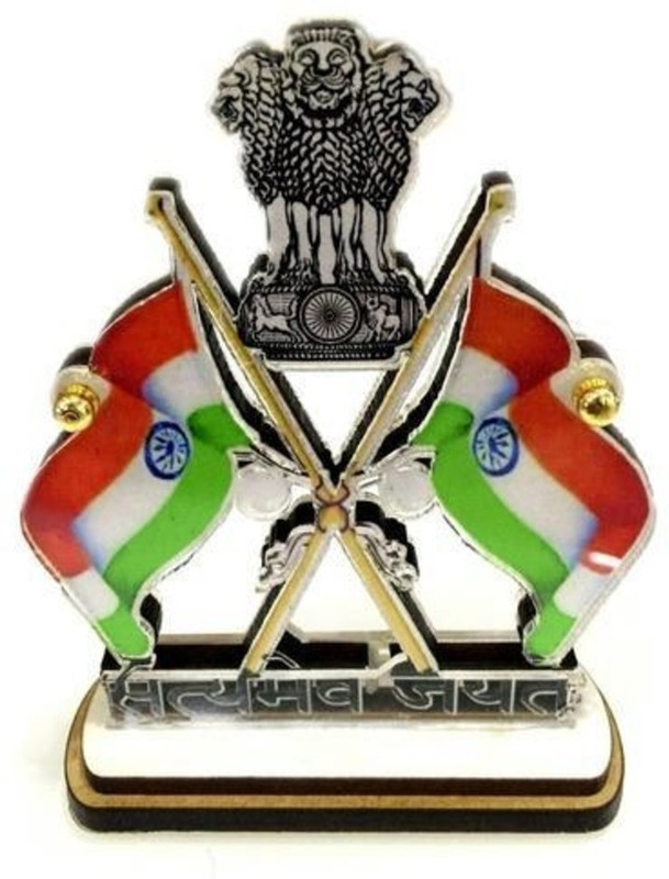 Tulsae India Rectangle Car Dashboard Flag Flag(Rayon) Tulsae India Rectangle Car Dashboard Flag Flag(Rayon)