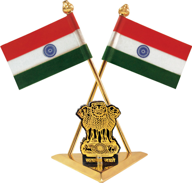 ManeKo India Satyamev Jayate Symbol Gold Plated Premium Double Sided Wind Car Dashboard Flag Flag(Rayon) ManeKo India Satyamev Jayate Symbol Gold Plated Premium Double Sided Wind Car Dashboard Flag Flag(Rayon)