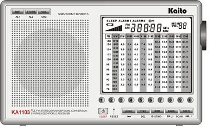 Kaito Worldband Radio FM Radio(Silver)