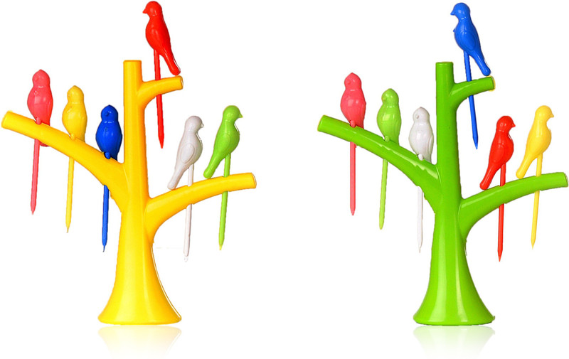 Patidar Polymers Unique & Creative Birdie Combo of 2 Polypropylene Fruit Fork Set(Pack of 14)