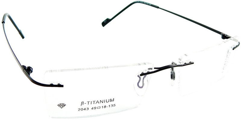 B-Titanium Rimless Rectangle Frame(49 mm)