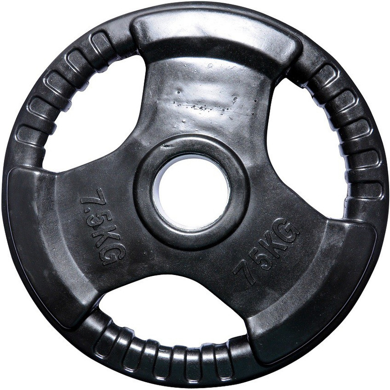 Biceps Triceps Premium Rubber Black Weight Plate(7.5 kg)