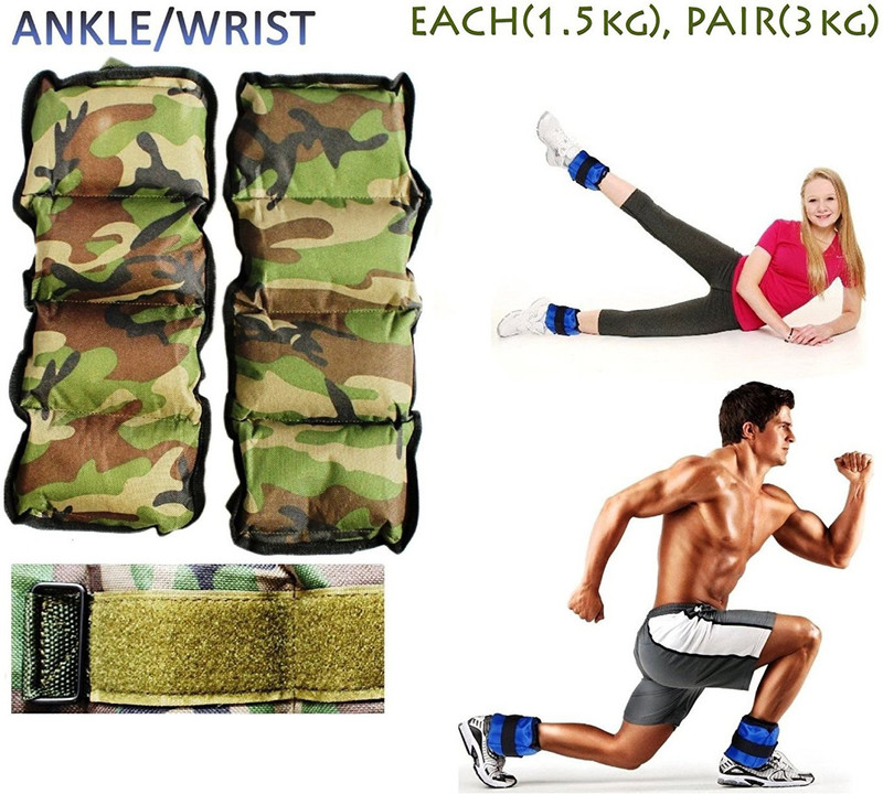 Kemket Ankle Wrist Weights Running Exercise Multicolor Ankle Weight(3 kg)