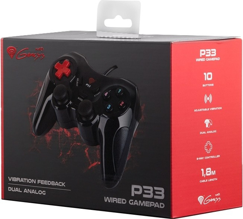 Natec Genesis P33 Gamepad(Black, For PC) Natec Genesis P33 Gamepad(Black, For PC)